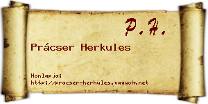 Prácser Herkules névjegykártya
